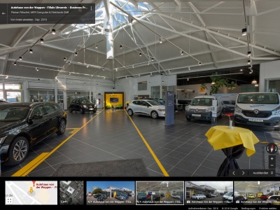 360 Panorama Google Business View Street View Panoramatour Autohaus von der Weppen, Business PRO+ Center Stuttgart-Wangen, Renault, Kia, Opel, Infinity